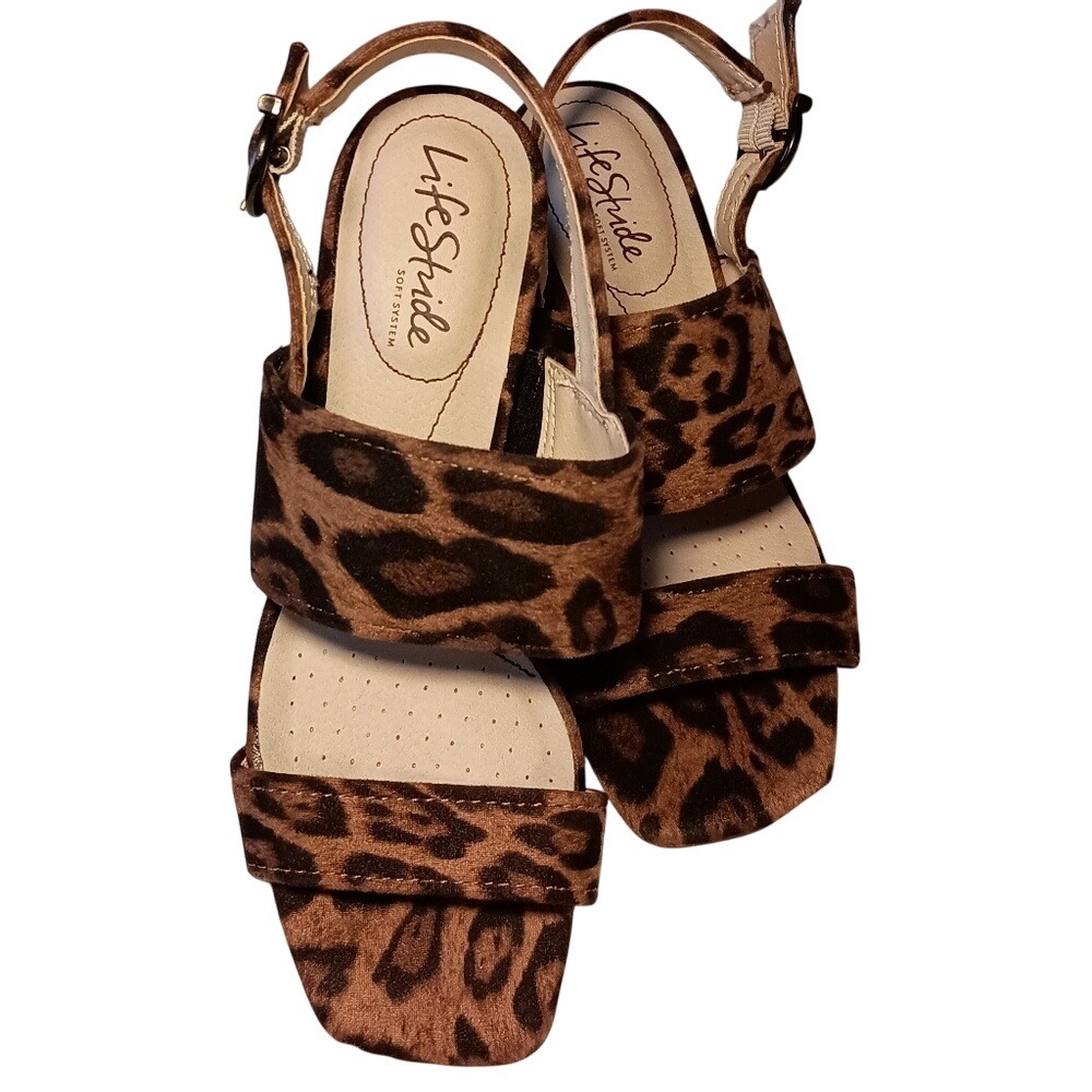 NWOT LifeStride Women's Teddi Dress Sandals Brown/Black shoe SKUW153